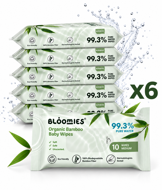 Bamboo Baby Wipes 10pcs X 6 (60 Wipes)